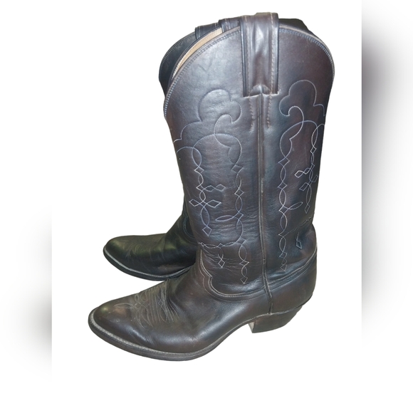 Justin Cowboy Boots Brown Leather Mens 8 Western Rockabilly Rodeo 5513 W… - Picture 1 of 8